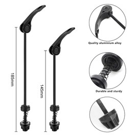 WOLMIK 1 Pair Quick Release Skewer Front and Rear Wheel Hub Quick Release Skewer Set Clip Bolt Lever Axle Set for Road Mountain Bicycle - Black