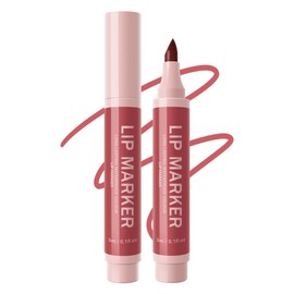 Lip Stain Marker Pen-1Pcs Rose Pink Hydrating Lip Stain Liquid Lip Liner Pencil, Matte Color Look, Longlasting Waterproof Smudgeproof Natural Finish,Precise Chisel Tip Smooth,Makeup Gift for Women-03