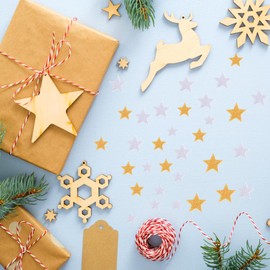 Ouligay 200Pcs Star Foam Stickers Glitter Star Stickers Self Adhesive Glitter Foam Sticker for Crafts Scrapbooks Greeting Cards Gold Silver