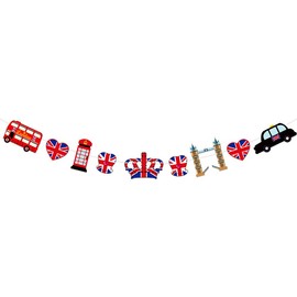 2m Kings Coronation Decorations Bunting,King Charles III Union Jack Union Jack Crowns Bunting Flags for Celebrate King Charles the Third Coronation/Union Jack Party Supplies Street Party Decorations