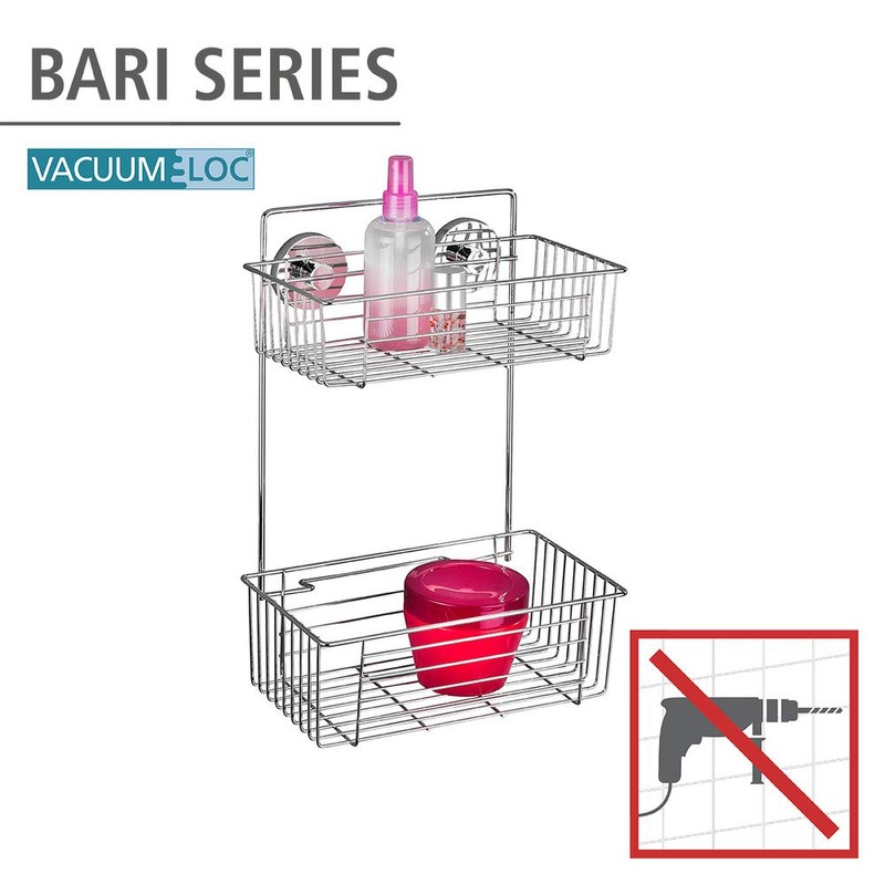 WENKO Bari Shower Caddy with Vacuum-Loc System, Shower Organizer Made