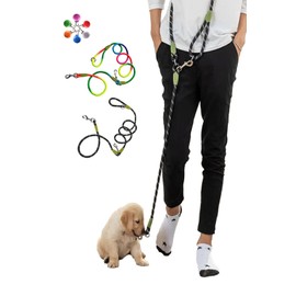 Feather Store Brand Dog Shoulder Leash Shoulders Leash Luminous Charm Present Hands-free Colorful Shoulder Leads Basic Fashion Leads Multi-functional Leads for Walks, Outings, Torso, Harness, Large