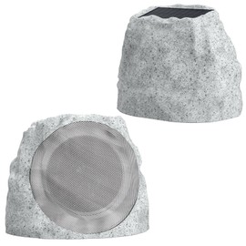 Nillum Rock Speaker Solar Powered & USB-C Rechargeable, Wireless Outdoor Speaker with Bluetooth 5.0, LED Disco Light, TWS Outdoor Speakers, Waterproof for All Seasons for Garden, Patio (1-Pk, Grey)