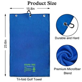 DYJYBMY Stupid Tree Definition Funny Embroidered Golf Towels for Golf Bags with Clip, Funny Disc Golf Gifts for Men Women Disc Golf Fan Disc Golf Lovers, Golfclub Gifts for Men Women Dad Mom