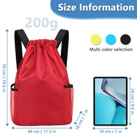 Drawstring Bags Waterproof Swim PE Bag Unisex Large Sports String Backpack Oxford Fabric Gym Sack for School Travel Swimming Holidays Climbing Hiking (50x44,Yellow)