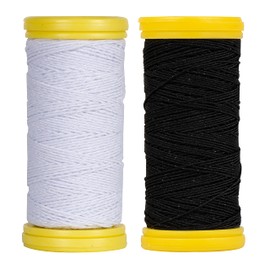 Shirring Elastic for Sewing, Elastic Thread, Shearing Elastic, Black and White (Set of 2 x 20m)