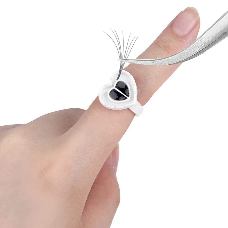 OVALA 100pcs Glue Rings Smart Glue Cups Lash Glue Holder