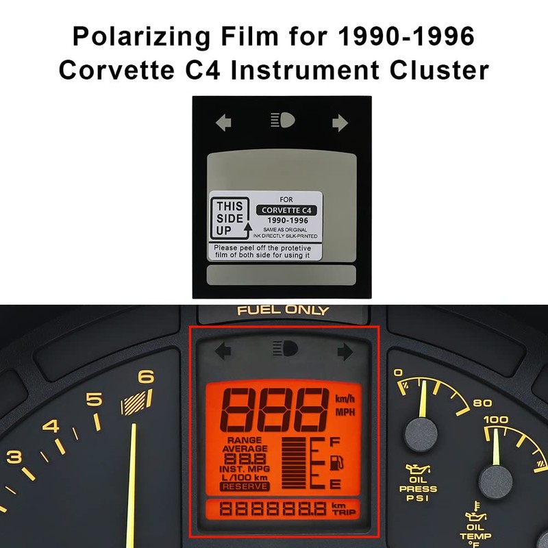 Polarizing Film Replacement for 90-96 Corvette C4 Instrument Cluster