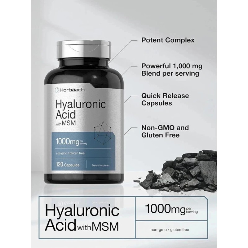 Horbaach Hyaluronic Acid with MSM | 1000 mg | 120