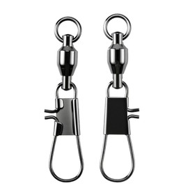 AMYSPORTS Steel Stainless Snap Swivels Saltwater Ball Bearing Fishing Swivel Lure Connector Barrel Swivels Fishing Tackle Black Nickel, 25pcs, 28.1lbs