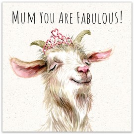 Twizler Funny Mother's Day Card - Fabulous Goat - Humour Happy Mothering Sunday Card for Mum Mummy