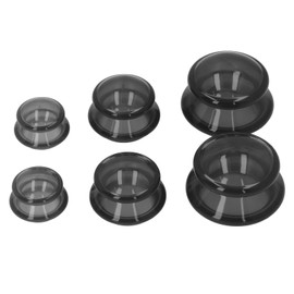 6pcs Silicone Cupping Set High Transparency Wet Absorption Negative Pressure Massage Scraping Chinese Massage Cups for Home Professional Studio Black