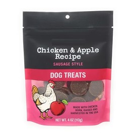 Chicken & Apple Recipe Sausage Style Dog Treats, Made with Chicken Born, Raisen and Harvested in The USA, Limited Edition, 4oz/113g (Pack of 1)