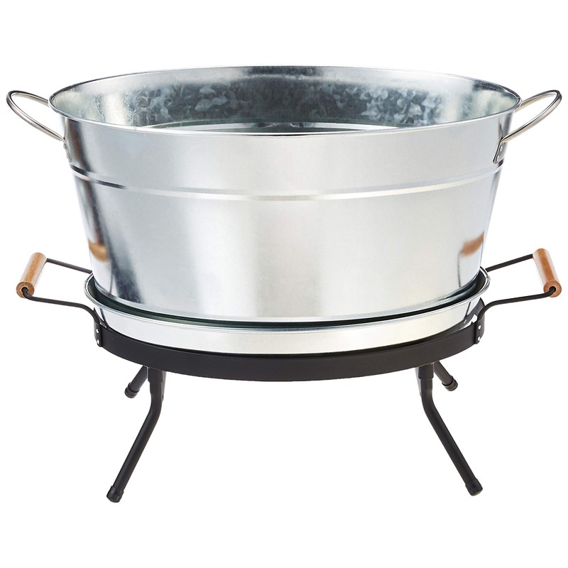 Tablecraft Beverage Tub Set, 6 Gallon, Galvanized/Black