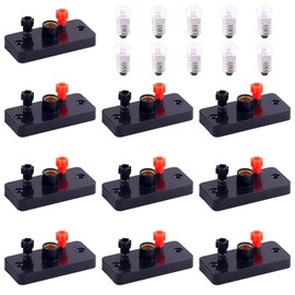 Rustark 20 Pcs Physics Experiment Lamp Holder Electrical Laboratory Supplies Kit Includes E10 1.5V 0.3A Miniature Light Bulbs and Screw Bulb Holder for School Teaching Instruments