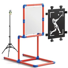Baseball Strike Zone Target - Interchangeable Transparent Or Fabric Targets,Sturdy PVC Frame, Adjustable Tripod Stand, Ideal for Plastic Balls Training and Games