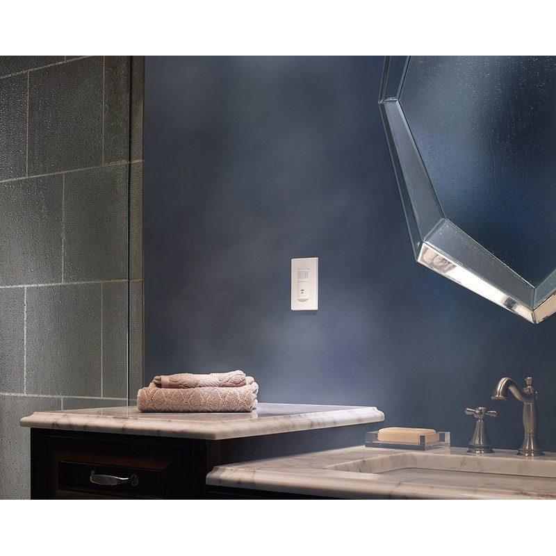 Leviton IPHS5-1LW Decora In-Wall Humidity Sensor & Fan Control ,