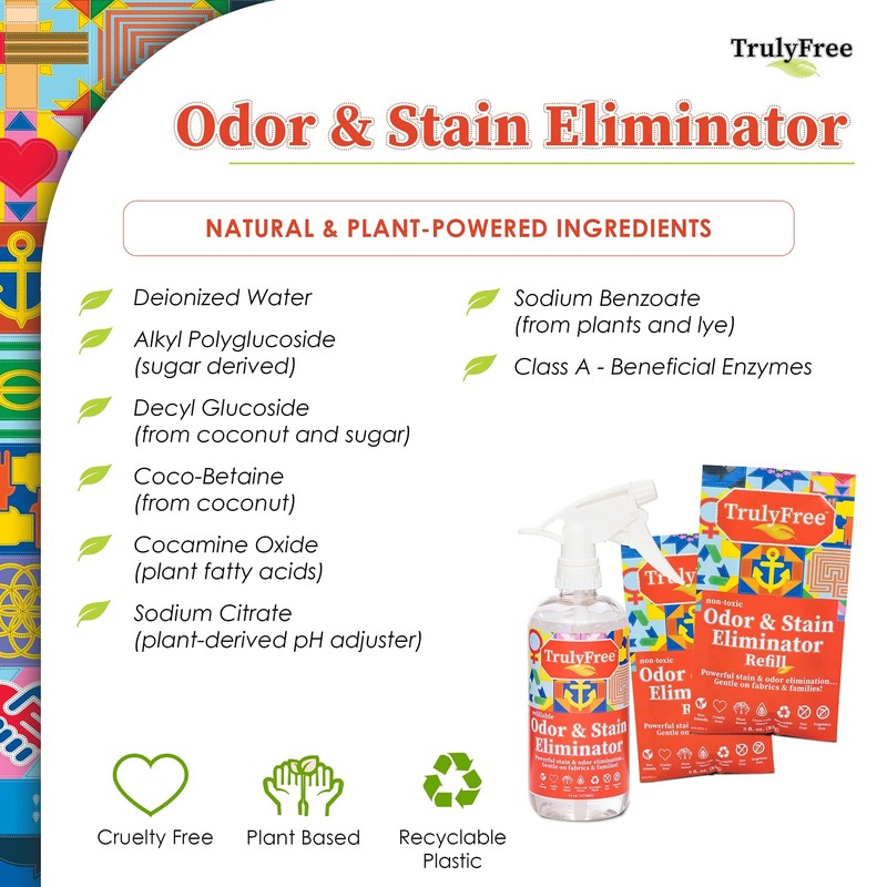 2-Pack TrulyFree Odor & Stain Eliminator - Odor and Stain