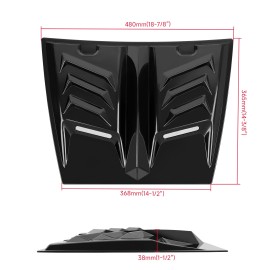 KEEPDSGN For Ford Ranger Air Flow Intake Hood Scoop Bonnet Vent Trim Cover Gloss Black