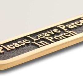 The Metal Foundry Please Leave Parcels In Porch Metal Door Sign. Traditional Style Home Decor Accessories Door Or Wall Brass Plaque. Handmade In England.