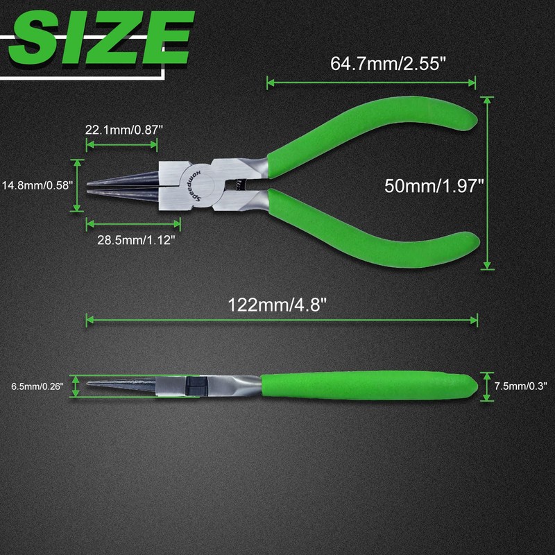 SPEEDWOX Mini Round Nose Pliers for Jewelry Making 5 Inches