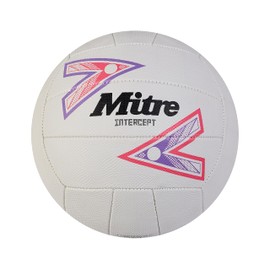 Mitre Intercept Netball | Soft-Feel Style | Durable Design, White/Purple/Pink, 4