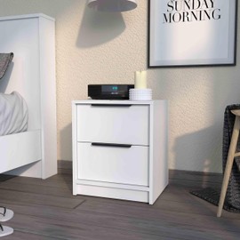 TREATLIFE HOME Elegant Nightstand with Two Large Drawers for Organized Living, for Bedroom Essentials, 18-inch High