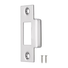 sourcing map Door Strike Plate, 68mm x 39mm 201 Stainless Steel Latch Deadbolt Strike Plate for Door Frame Door Jamb, Silver