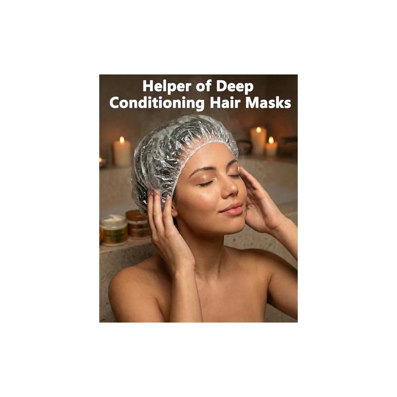 Aquior Gorro de ducha desechable, 100 gorras de baño, grandes,