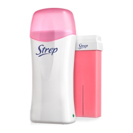 Strep - Scaldacera Elettrico, Kit Epilazione professionale e di Lunga Durata, inclusi una Ricarica di Cera e 15 Striscette