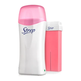 Strep - Scaldacera Elettrico, Kit Epilazione professionale e di Lunga Durata, inclusi una Ricarica di Cera e 15 Striscette