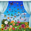 BBLIKE Spring Window Stickers 9 Sheets of Reusable Window Stickers