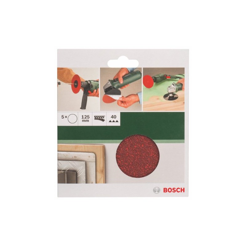 Bosch 2609256B42 5-Piece Sanding Sheet Set for Angle Grinder and