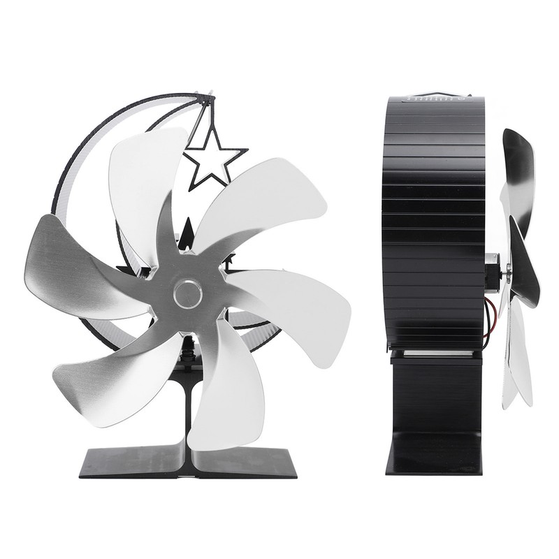 Stove Fan 6 Blades Fireplace Fan Heat Powered Fast Wind