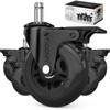 Quiet Roll Office Chair Casters Set of 5 - Non-Scratch