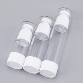 JNT International Transparent Airless Pump Bottle Dispenser Container 15ml 30ml 50ml