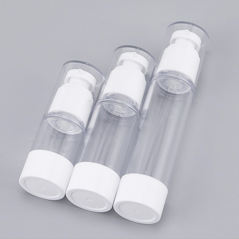 JNT International Transparent Airless Pump Bottle Dispenser Container 15ml 30ml