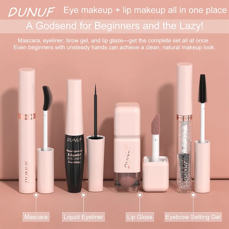 Set De Maquillaje Para Ojos Y Labios Dunuf 4 Piezas
