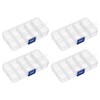 HARFINGTON 4pcs Component Storage Box 10 Grids PP Electronic Organizer