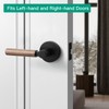 YAGU Wooden Round Passage Lever Door Handle Non-Locking Lever Set