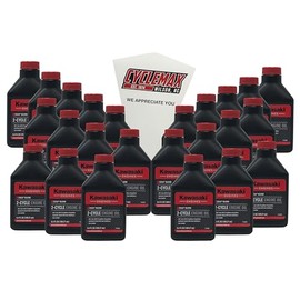Cyclemax Twenty Four Pack compatible with Kawasaki KTech 2-Cycle Two Stroke Engine Oil 6.4oz 99969-6084 Contains Twenty Four Bottles and a Funnel