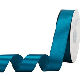 Kryvus Turquoise Satin Ribbon 1 inch X Continuous 50 Yards, Single Face Polyester Ribbon Perfect for Gift Wrapping, Flower Bouquet, Wedding Decor, Crafts, Bow Making, Sewing and More