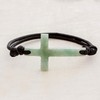 NOVICA Artisan Handmade Jade Pendant Bracelet Crossshaped Apple Green from