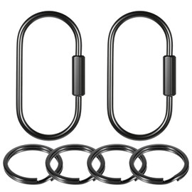 YBEATY 6 Pcs Brass Key Rings Purse Bag Charms Screw Lock Keys Organizer Carabiner Keychain Clip Fob Holder for Men Women Handbags Luggage Tags Pet Collar Clips Accessories Hanging Crafts