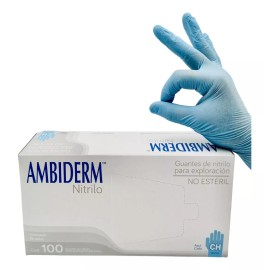Ambiderm Guante Nitrilo Azul Ambiderm No Estéril Chico Caja 100 Pzs Talla S