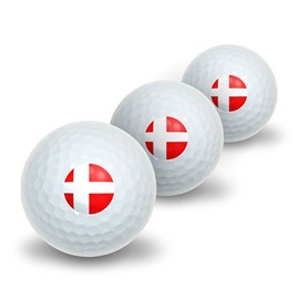 GRAPHICS & MORE Denmark Danish Flag Novelty Golf Balls 3 Pack