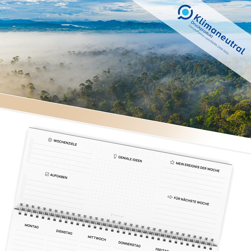 The old Uniture® table planner landscape without date, design weekly