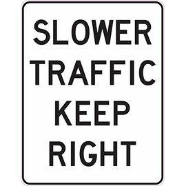 StickerTalk Slower Traffic Keep Right Vinyl Sticker, 8.5 inches by 11 inches