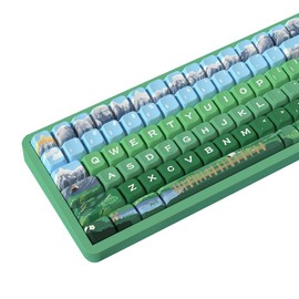 daixiahu Snow Mountain Ranc Theme keycaps 158 Key PBT keycaps MDA Custom keycap Set is Suitable for 61/87/104/108 Cherry MX Switch and Other Mechanical Keyboards (Snow Mountain Ranch)