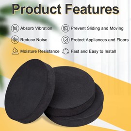 MyLifeUNIT EVA Anti Vibration Pads for Washing Machine, Non Slip and Silent Washer and Dryer Pedestals (Round), 8 Pack